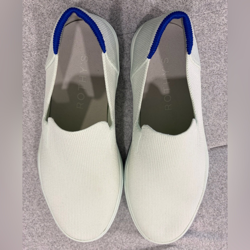 Rothy's Slip On Sneakers Aquamarine Like New